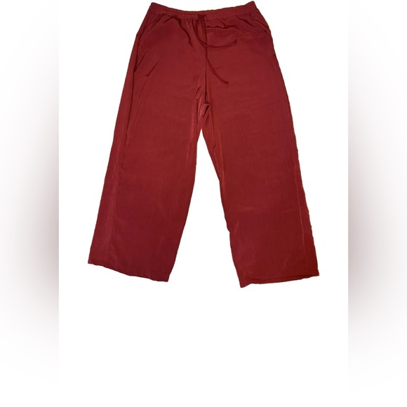 French Laundry Womens Size Large Dress Pants Drawstring Pockets Wide Leg Red - Picture 1 of 5